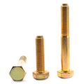 5/16-18 x 2 1/2 Coarse Thread Grade 5 Hex Cap Screw, Medium Carbon Steel, Yellow Cadmium Plated E43910