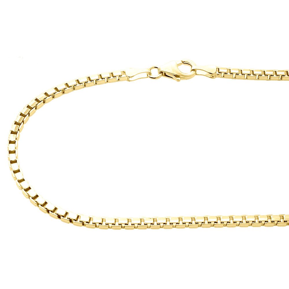 10K Yellow Gold 2.35mm Square Box Chain Necklace, 26 Inches S15431