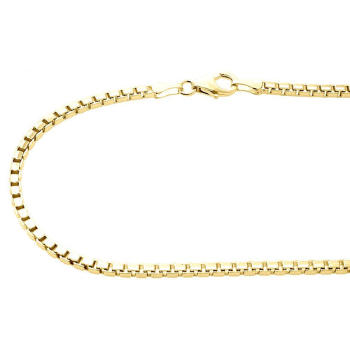 10K Yellow Gold 2.35mm Square Box Chain Necklace, 26 Inches S15431