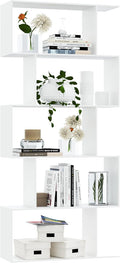 5-Tier White Wooden Bookshelf C51206