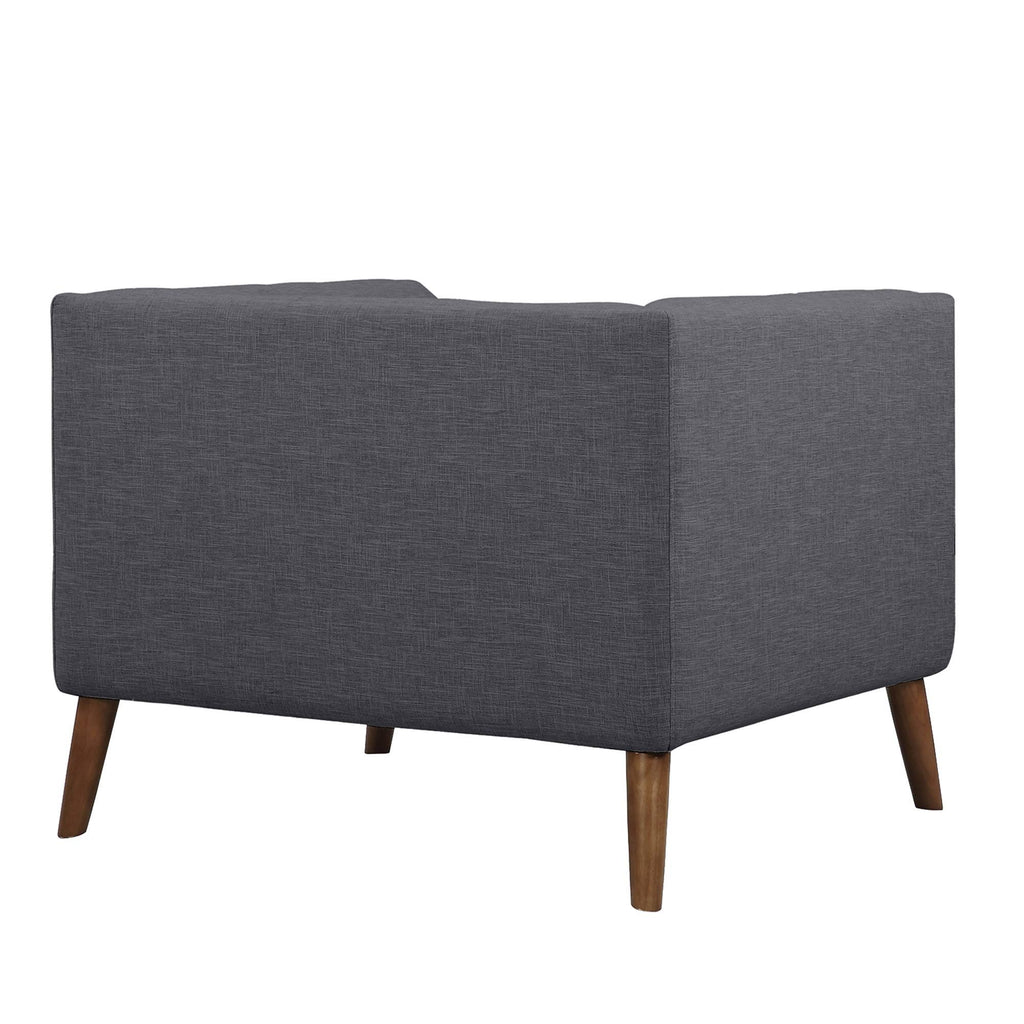 Dark Gray Linen Button-Tufted Chair N130