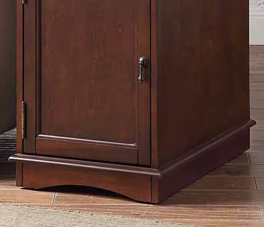 1pc Birch Veneer Side Table with USB Outlet S6383