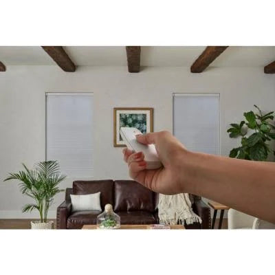 White Cordless Blackout Motorized Cellular Shade with Remote Control K368