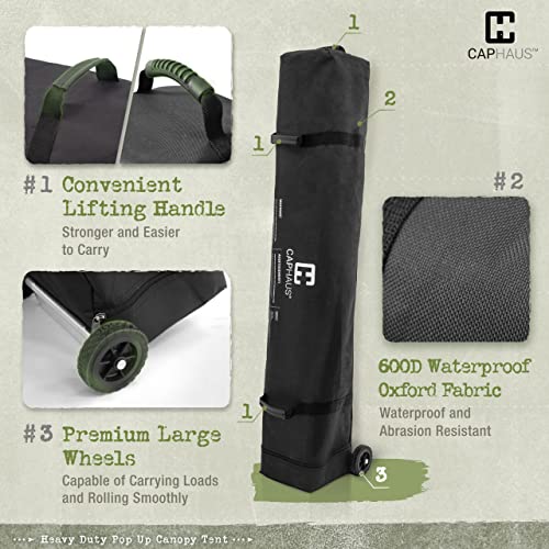 12ft x 12ft White Pop Up Canopy Tent with Wheeled Carry Bag E89764