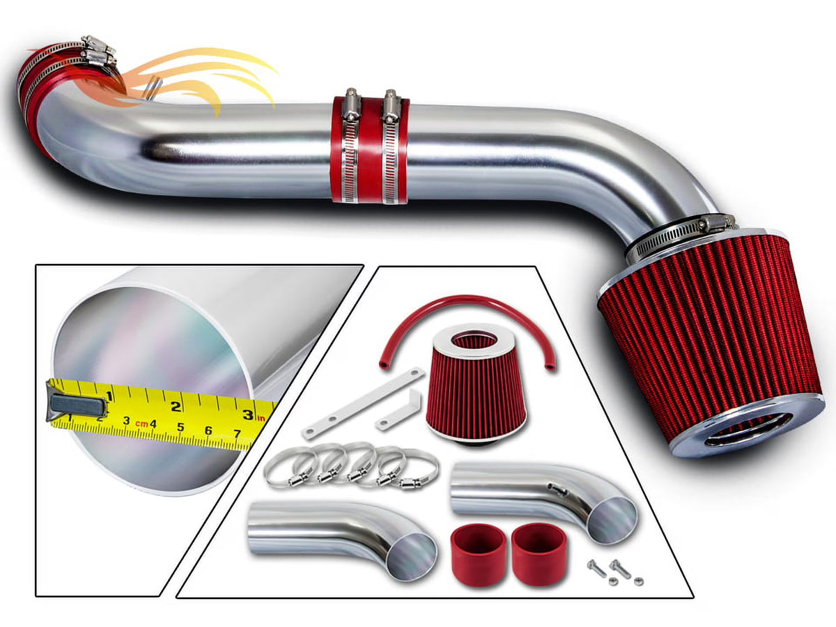Racing Short Ram Air Intake Kit with Filter Combo Red W35447