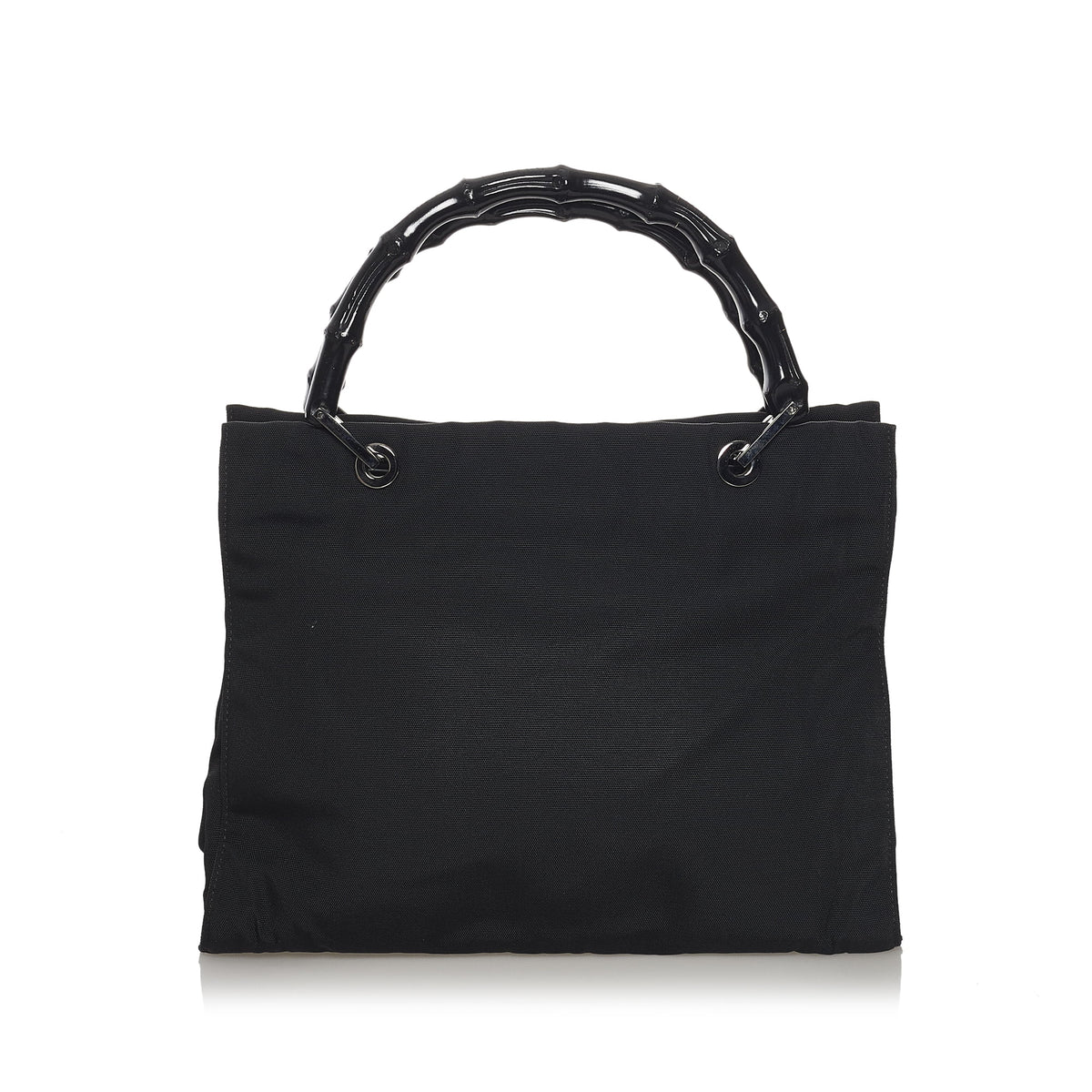 Black Nylon Bamboo Top Handle Handbag S975