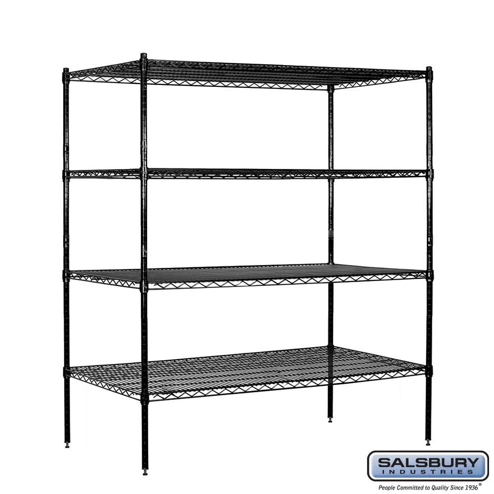 Black Wire 4 Shelf Shelving Unit T75083