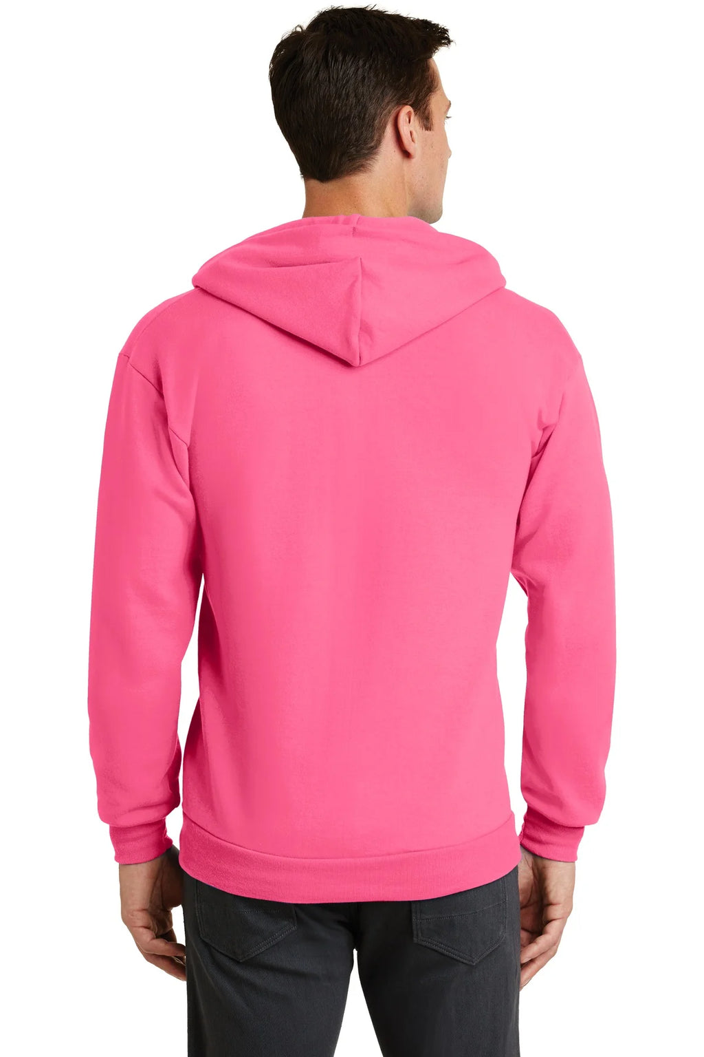 Neon Pink Full Zip Hooded Sweatshirt K123