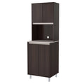 Espresso and Amber Grey 4-Door Cabinet I398