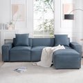L Shaped Sofa with Removable Ottomans and 2 Pillows G85051
