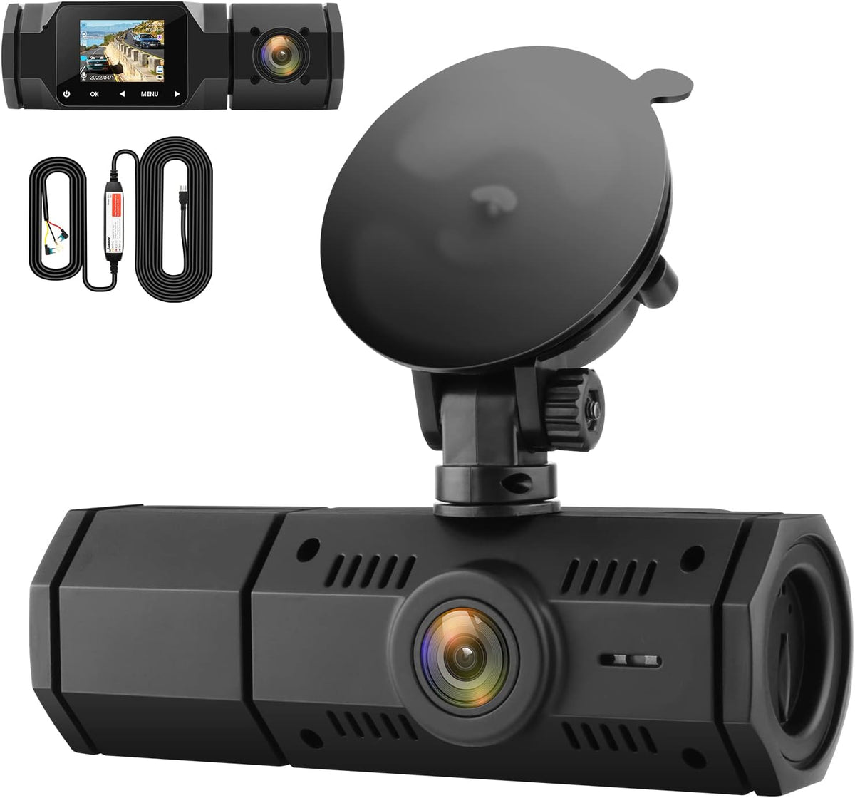 Dual Dash Cam FHD 1080P Dash Camera with IR Night Vision 310° Wide Angle 24H Parking Monitor D731730