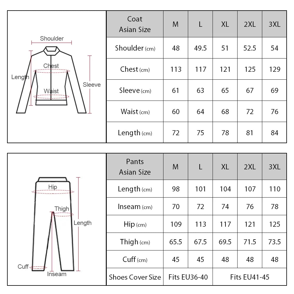 Waterproof Rain Coat Pants Set with Shoes Cover T640314