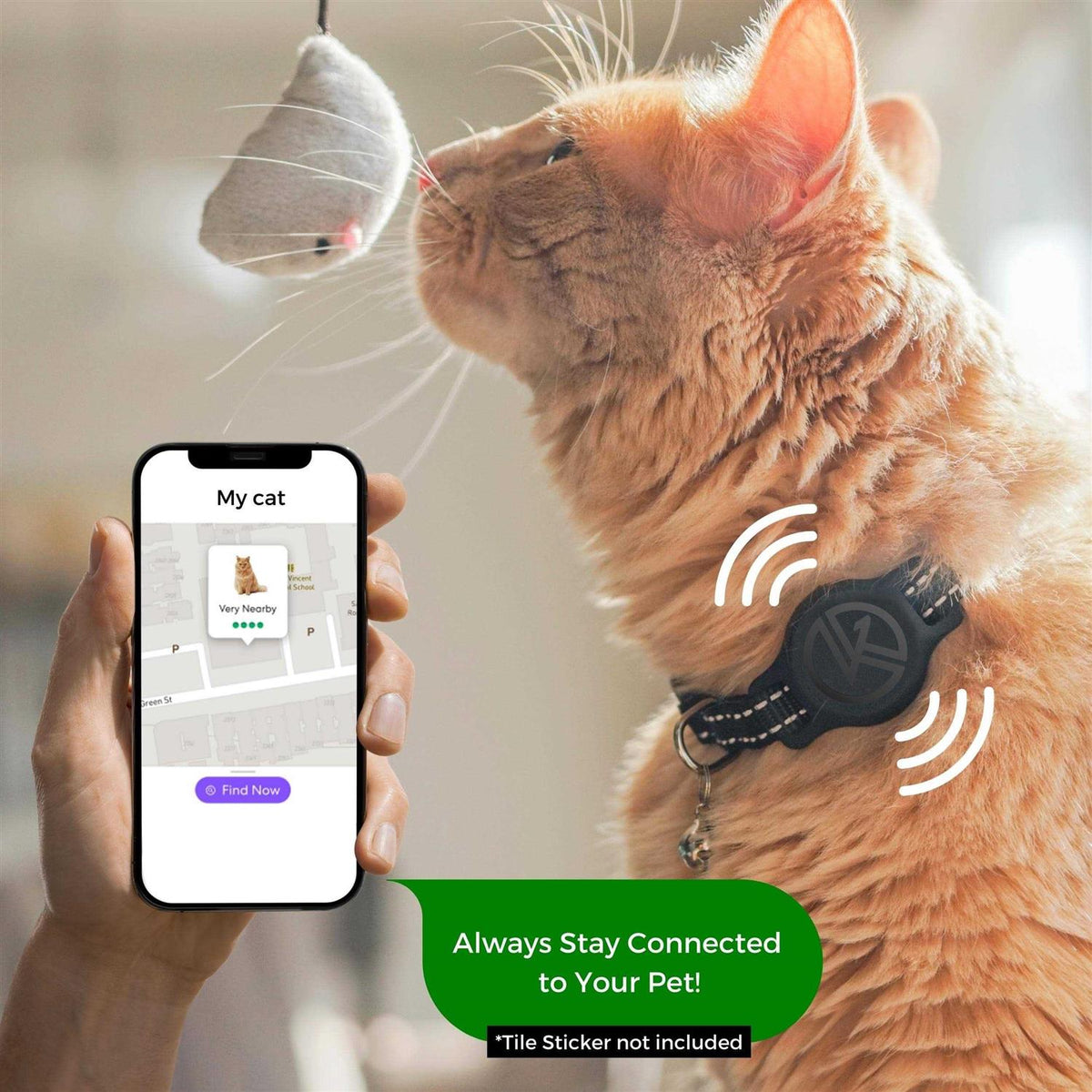 Reflective Breakaway Cat Collar with Tile Sticker Holder and Bell P813