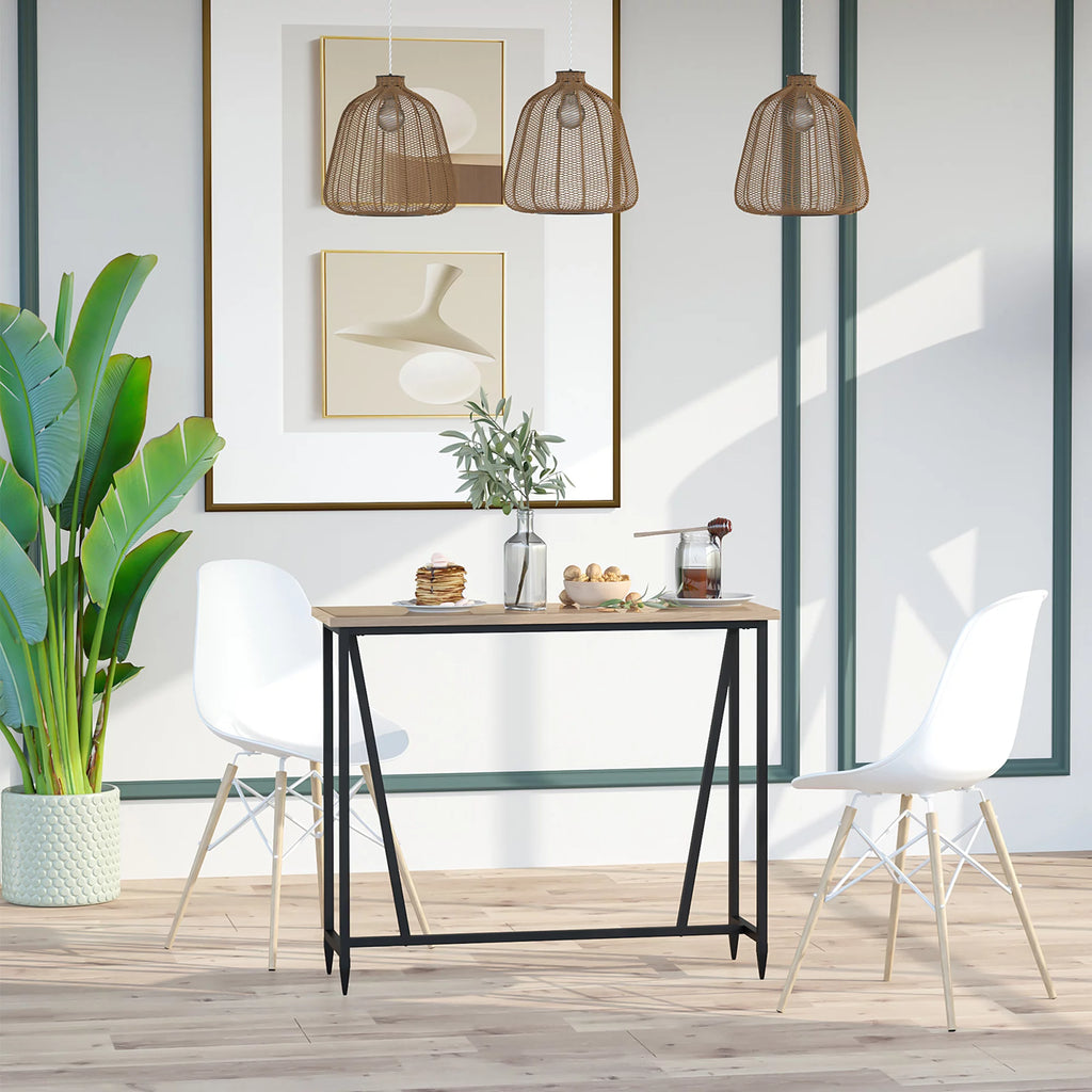 Rustic Industrial Bar Table with Metal Legs L871118