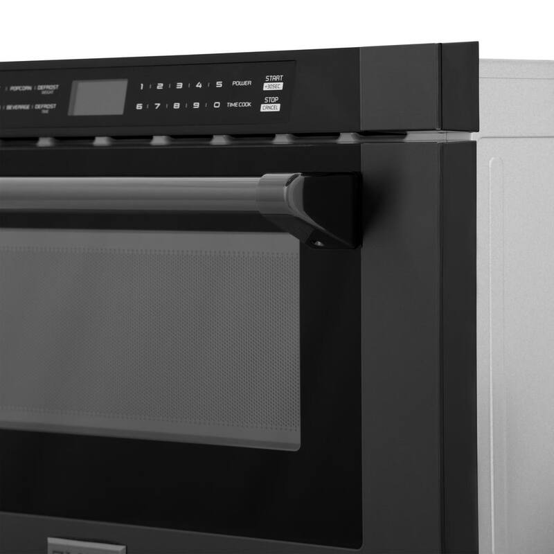 1000-Watt Built-In Microwave Drawer in Black Stainless Steel Y19175