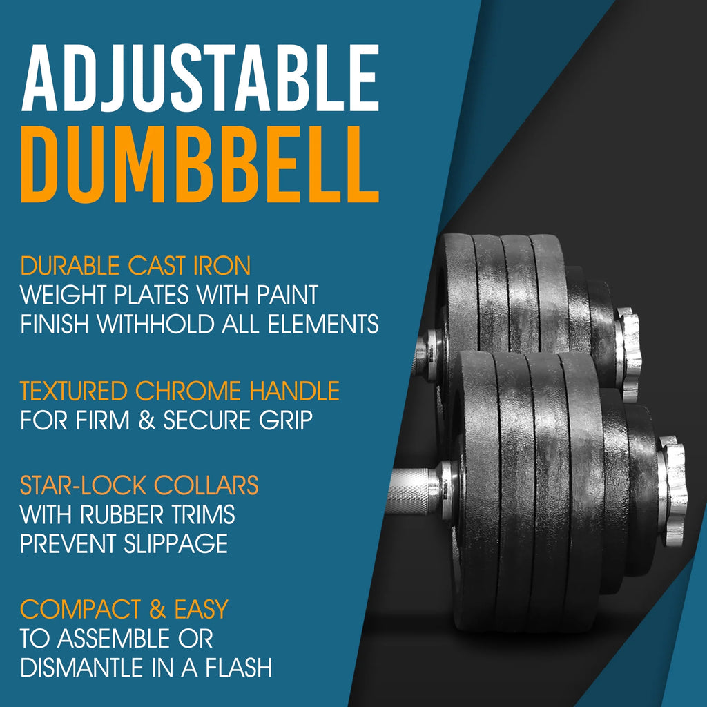 105 lbs Adjustable Cast Iron Dumbbell Set C587