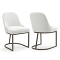 White Black Fabric Iron Dining Chair Set of 2 B2771