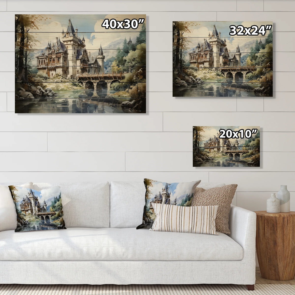 Natural Pine Wood Architecture Print H267