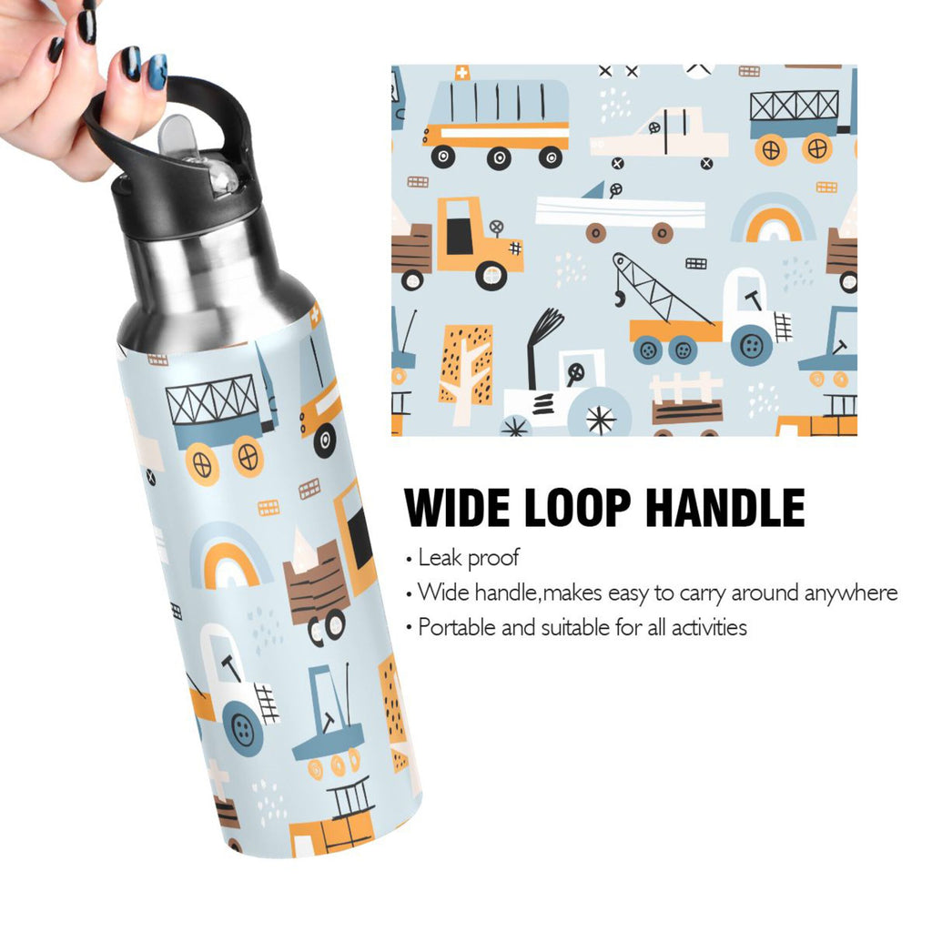 Blue Truck Stainless Steel Water Bottle with Straw Lid 20 OZ C4587