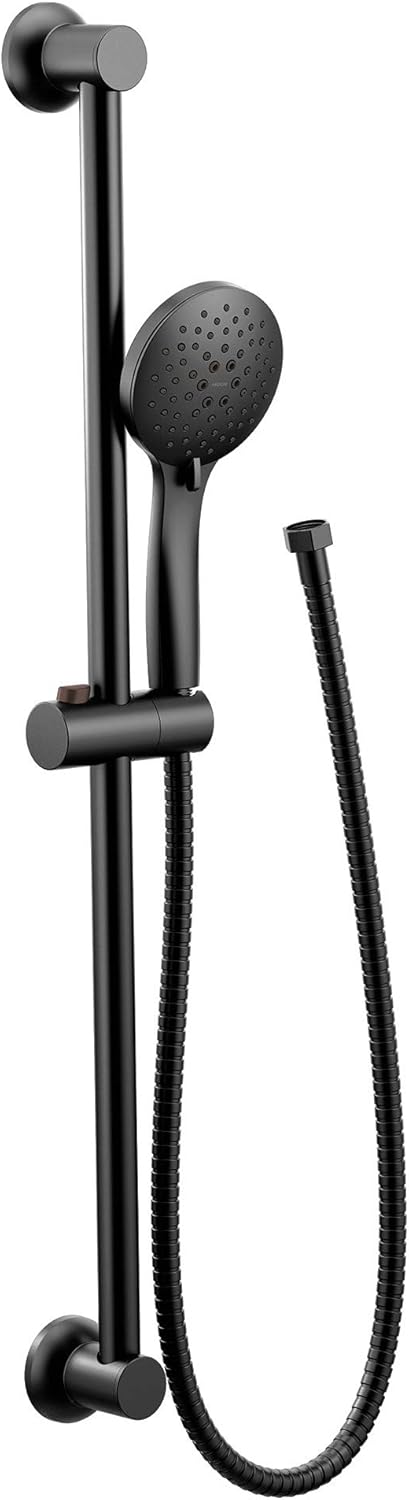 Matte Black 5-Function Handheld Shower with Slide Bar and Hose J213399