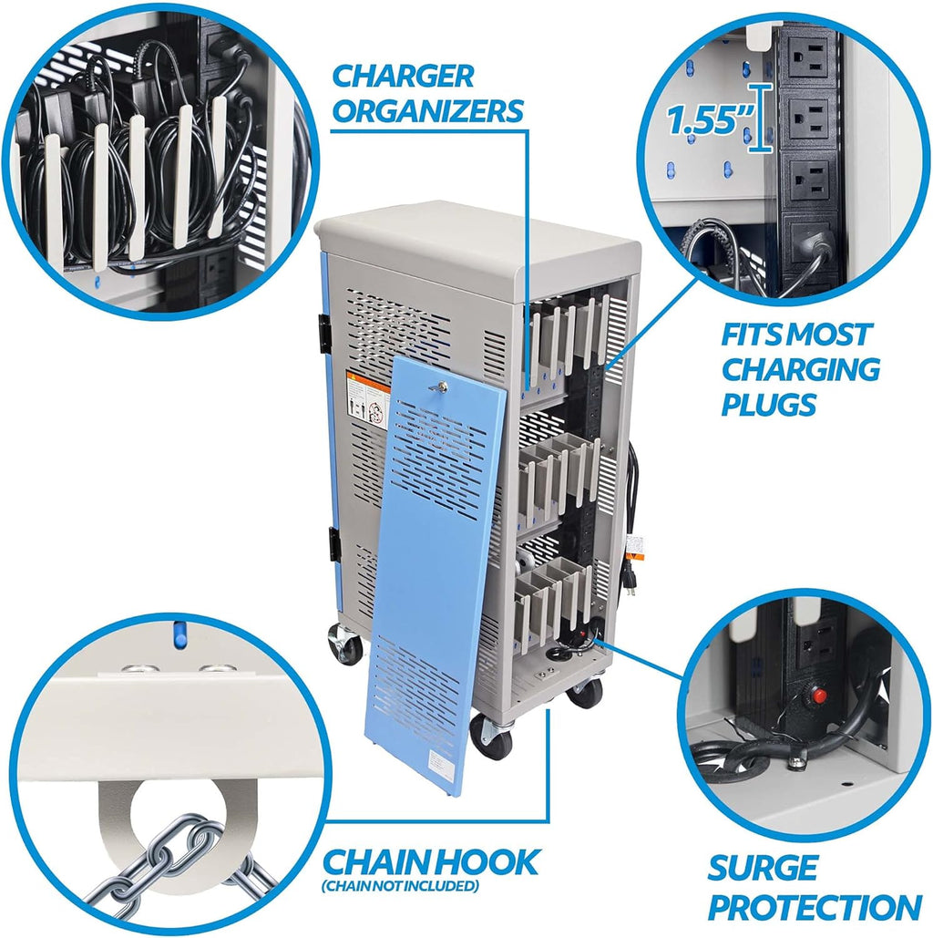Locking Laptop Charging Cart for 18 Devices J834