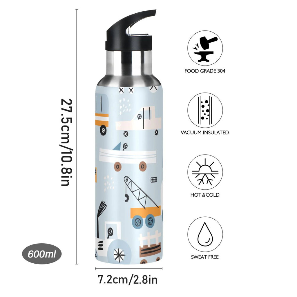 Blue Truck Stainless Steel Water Bottle with Straw Lid 20 OZ C4587