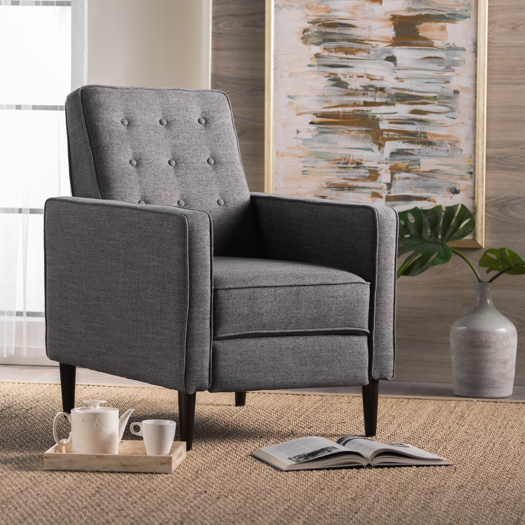 Grey Fabric Recliner U64375