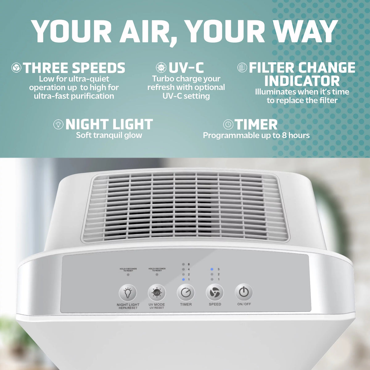 Air Purifier with HEPA Filter and UV-C U539326