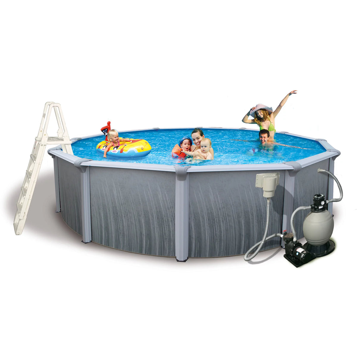 15-ft Round 52-in Deep Metal Wall Swimming Pool R3743