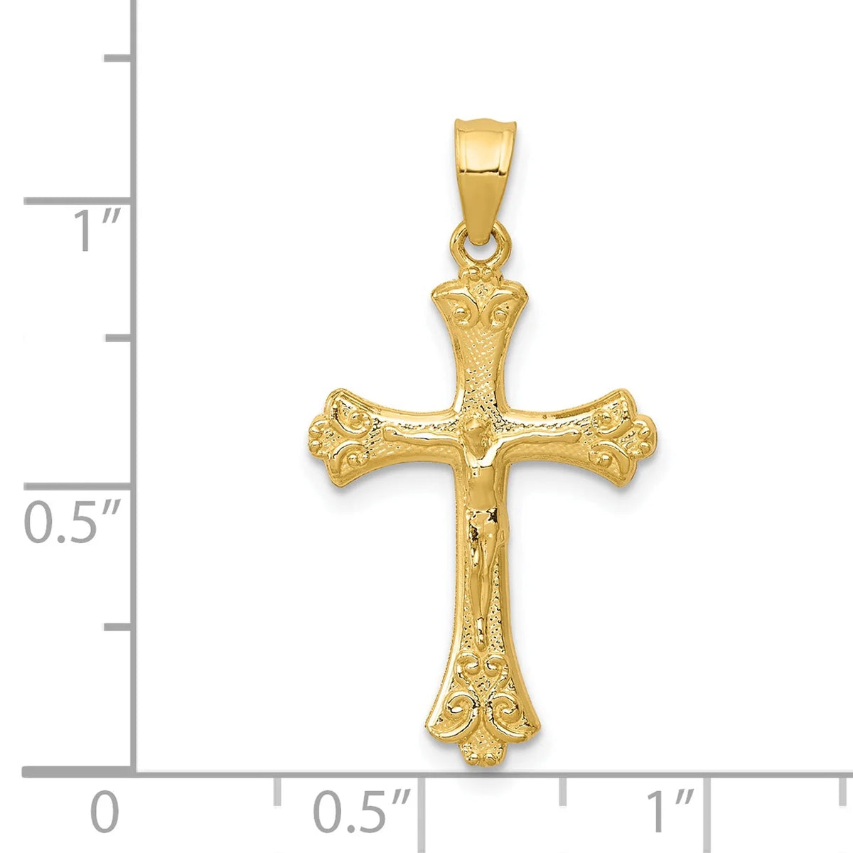 14K Yellow Gold Crucifix Pendant Charm H515135