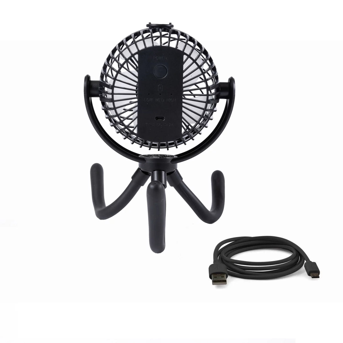 Portable Rechargeable Fan with Flexible Tripod, Black M317