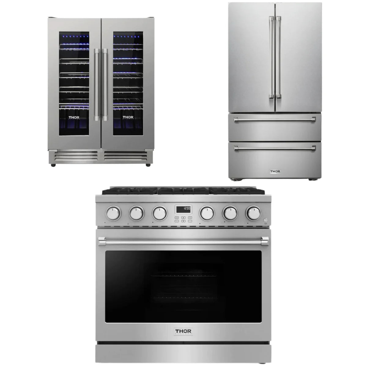 36 Gas Range, Refrigerator and Wine Cooler T22477