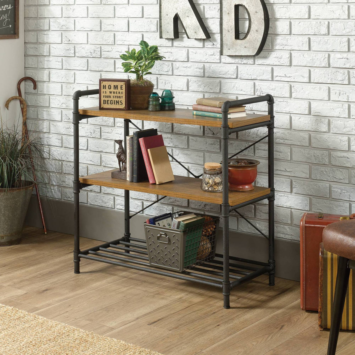 Checked Oak Console Table A42442