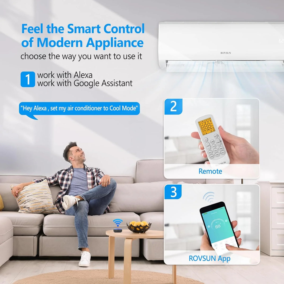 3 Zone 27000 BTU WIFI Mini Split AC/Heating System W4909