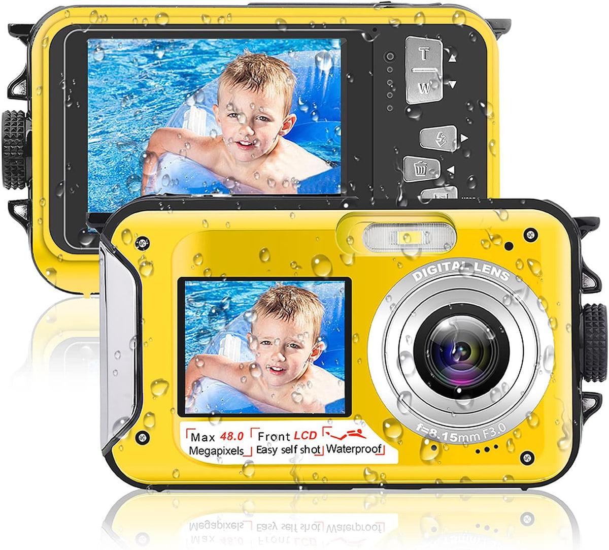 Waterproof 2.7K Full HD 48MP Underwater Camera, Pack of 2 D289417