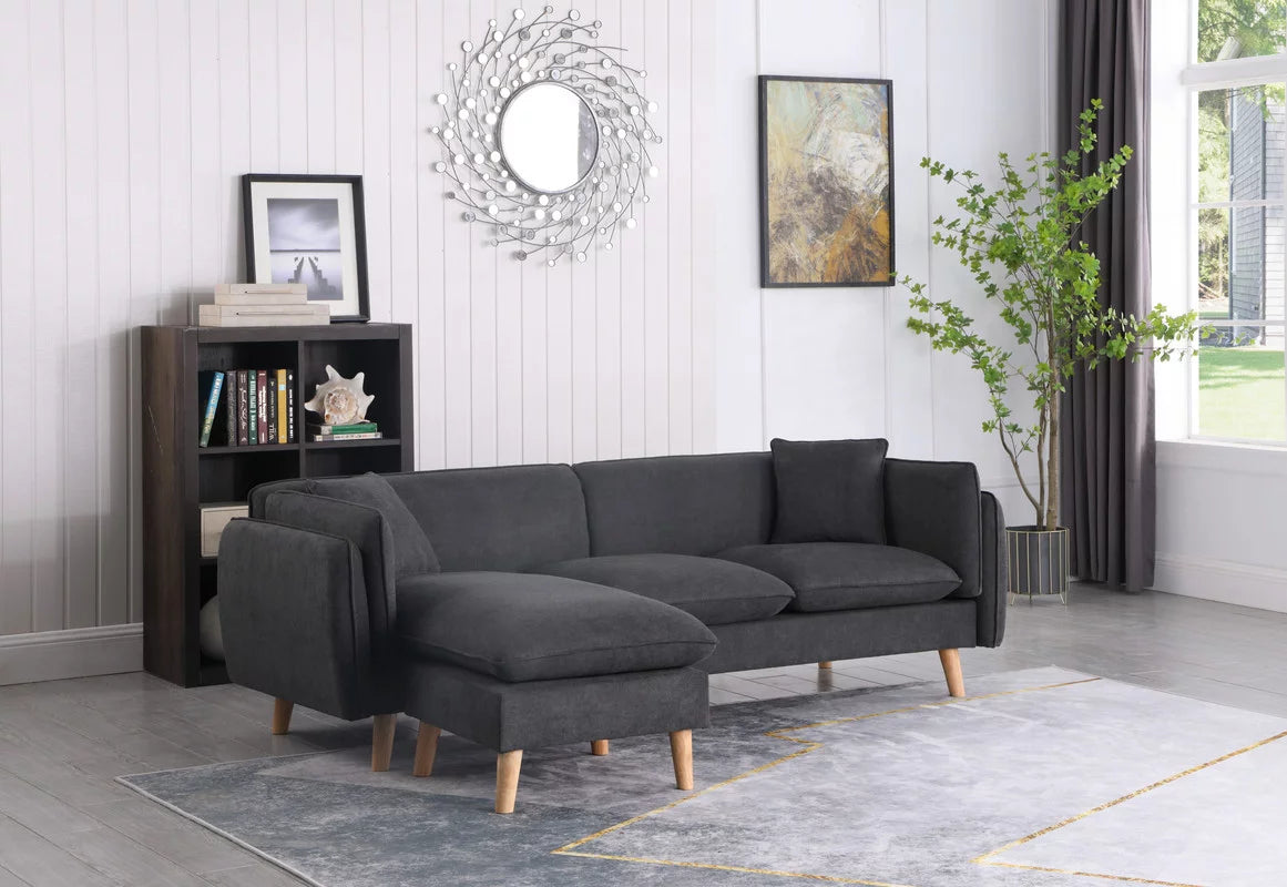 Reversible Sectional Sofa with 2 Pillows X85692