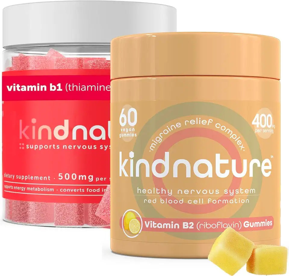 B1 Thiamine 500mg & B2 Riboflavin 400mg Gummy Duo G1250