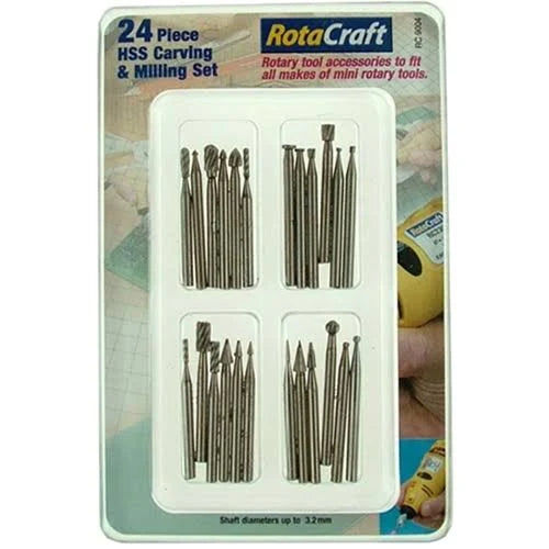 24 Piece HSS Carving & Milling Set Q57463