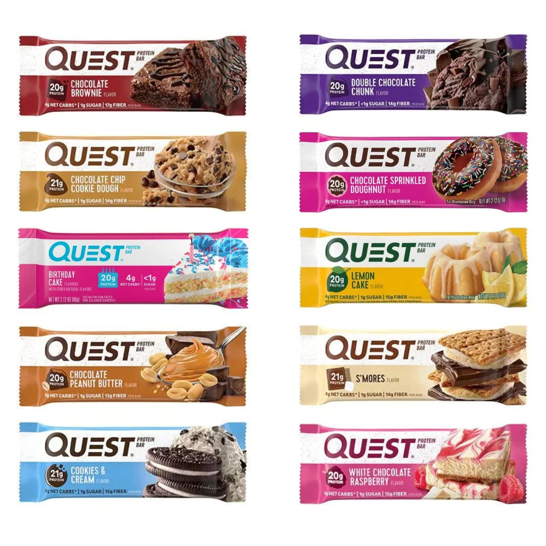Protein Bars Assorted 10 Flavor Variety Pack 10 Count Z33012