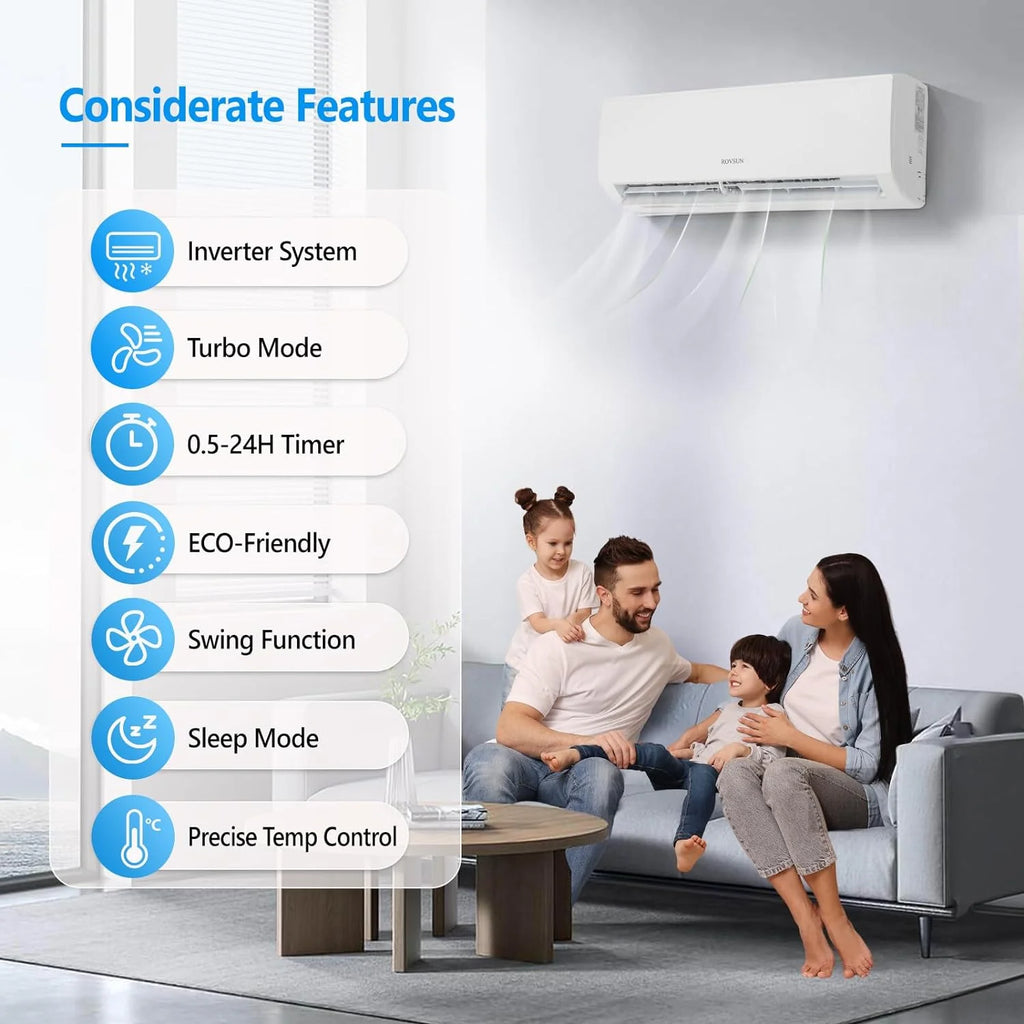 3 Zone 27000 BTU WIFI Mini Split AC/Heating System W4909