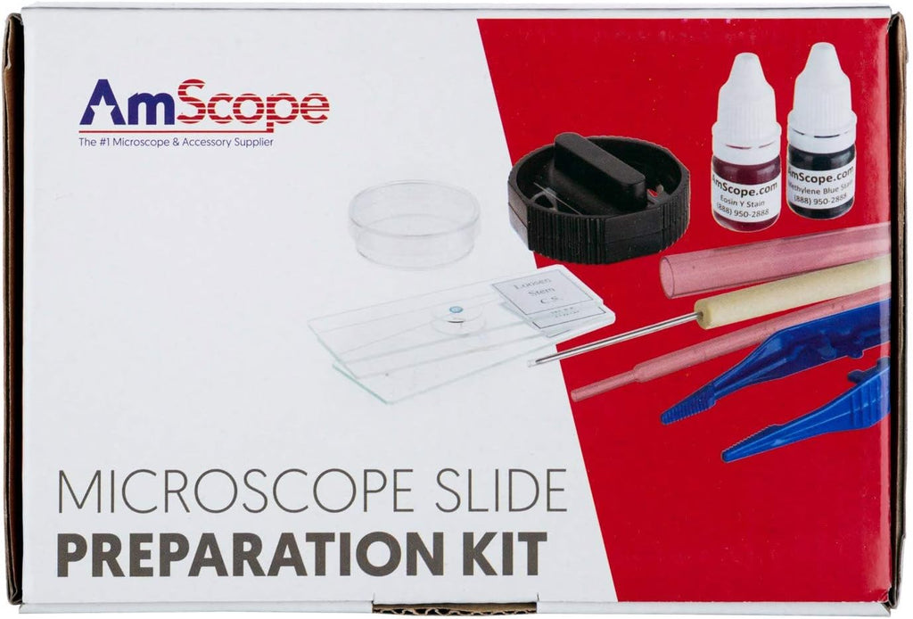 40X-1000X Student Lab Compound Monocular Microscope with Optical Glass Lenses and Slide Preparation Kit X48733