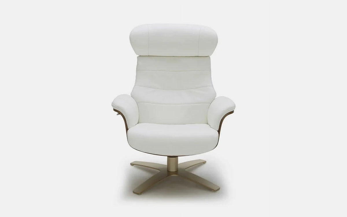 White Top Grain Italian Leather Chair M601202