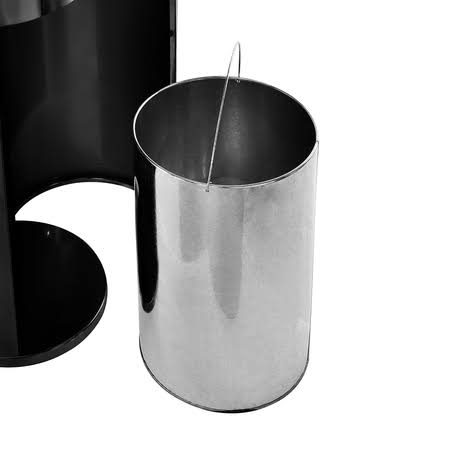 Black Floor Stand Gym Wipe Dispenser with Built-in Trash Can W2078