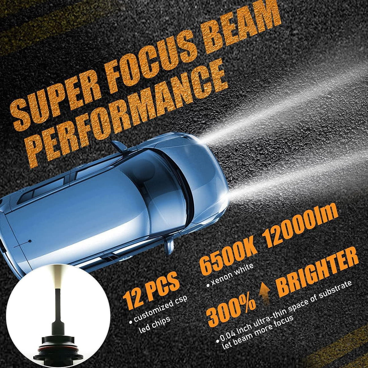 9004 HB1 LED Light Bulbs, 46W 12000LM 6500K, Pack of 2 S232