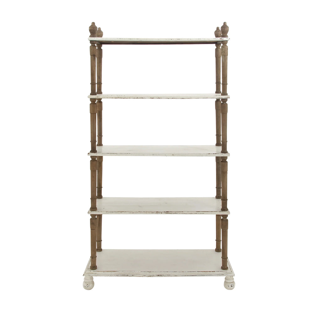 White Wood 5-Tier Shelving Unit F625