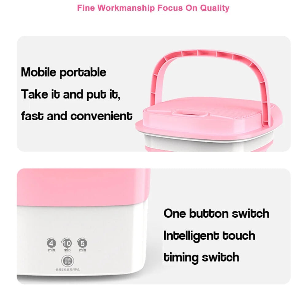 Pink Mini Folding Washing Machine J1452