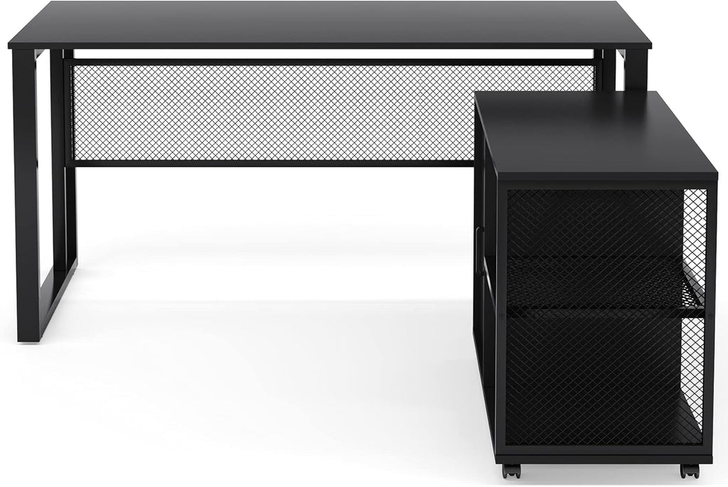L-Shaped Computer Desk with File Cabinet K519708
