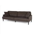 Brown 3 Seater Fabric Sofa with Accent Pillows U96951