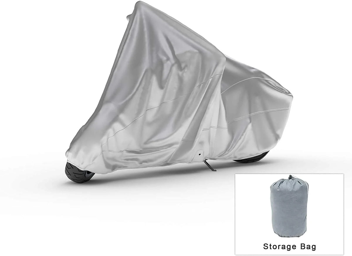 Motorcycle Cover with Reinforced Securing Straps and Storage Bag F65257