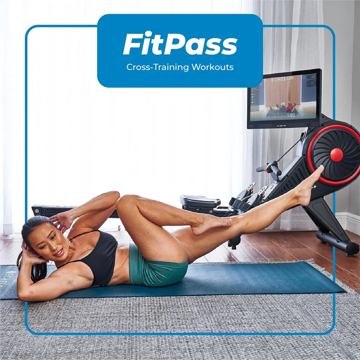 Smart Rowing Machine with 22 HD Rotating Touchscreen V75058